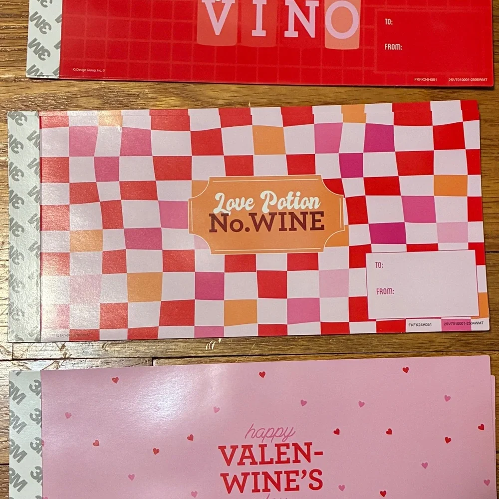 Wine Themed Bottle Wraps Valentines Day Gift Self sealing CHOOSE 2 - Picture 4 of 8